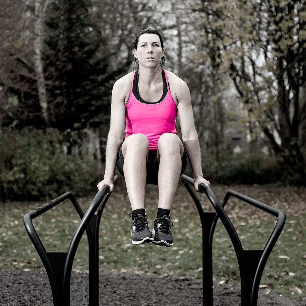 Outdoor gym equipment – dips training