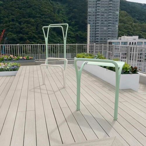 Roof terrace Hong Kong with exercise equipment
