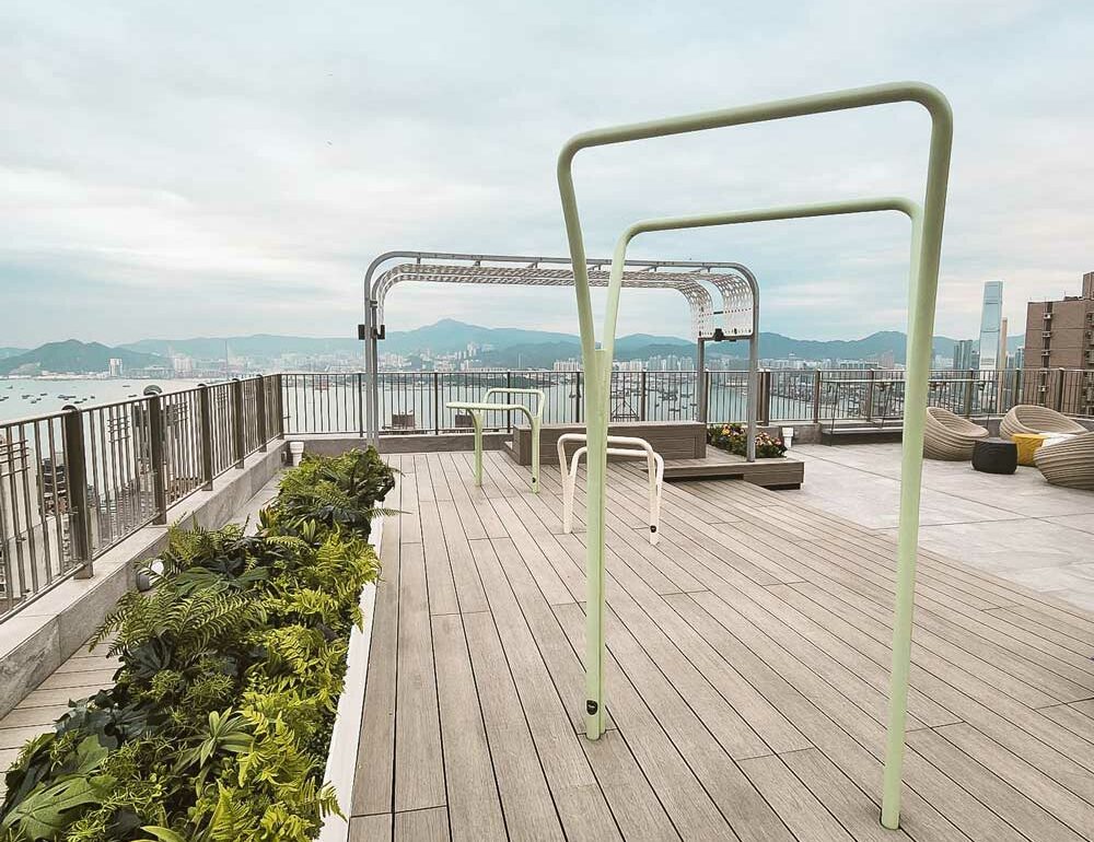 Rooftop elegant sport equipment for training from Noord