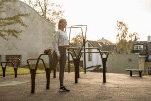 Outdoor sport equipment for crossfit exercises at parks
