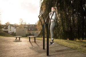 Outdoor durable gym equipment for exercises outside at the park