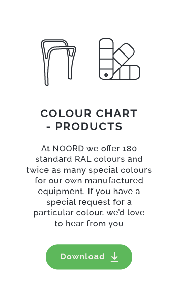 NOORD's colour chart for their elegant fitness equipment