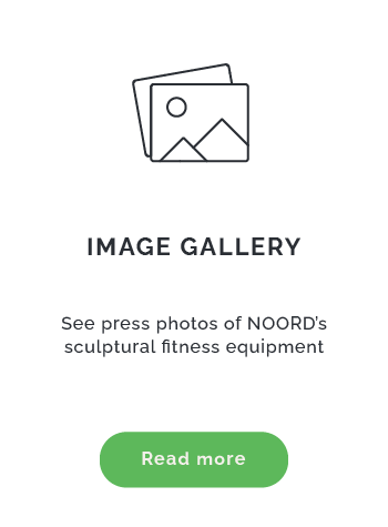 Press photos of NOORD's sculptural fitness equipment