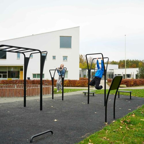 Outdoor sport equipment for training area at Danish school