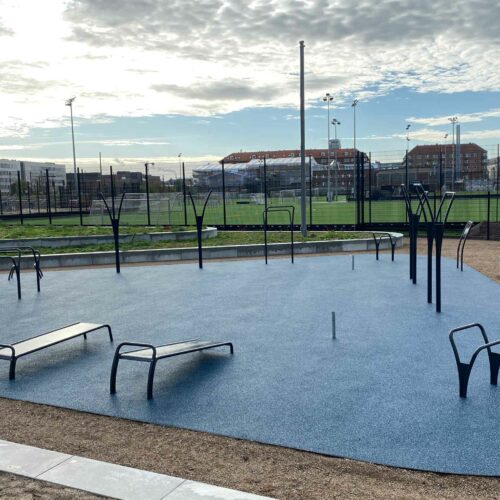 Park with outdoor durable sport equipment in Copenhagen