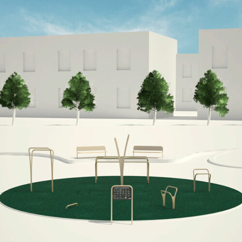 Outdoor activity area with elegant equipment by NOORD