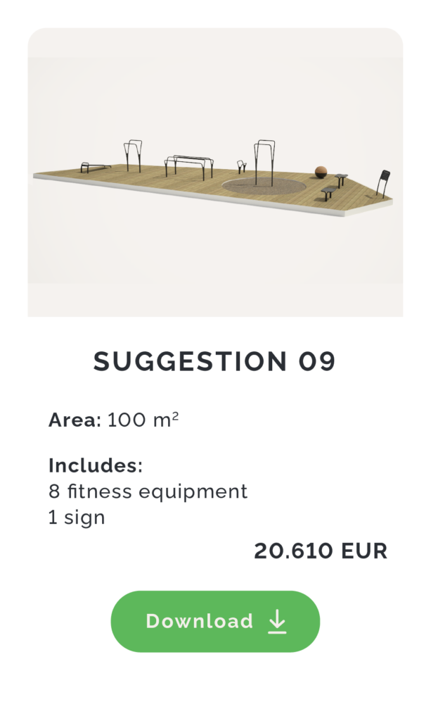 Idea for sport and fitness area with durable equipment