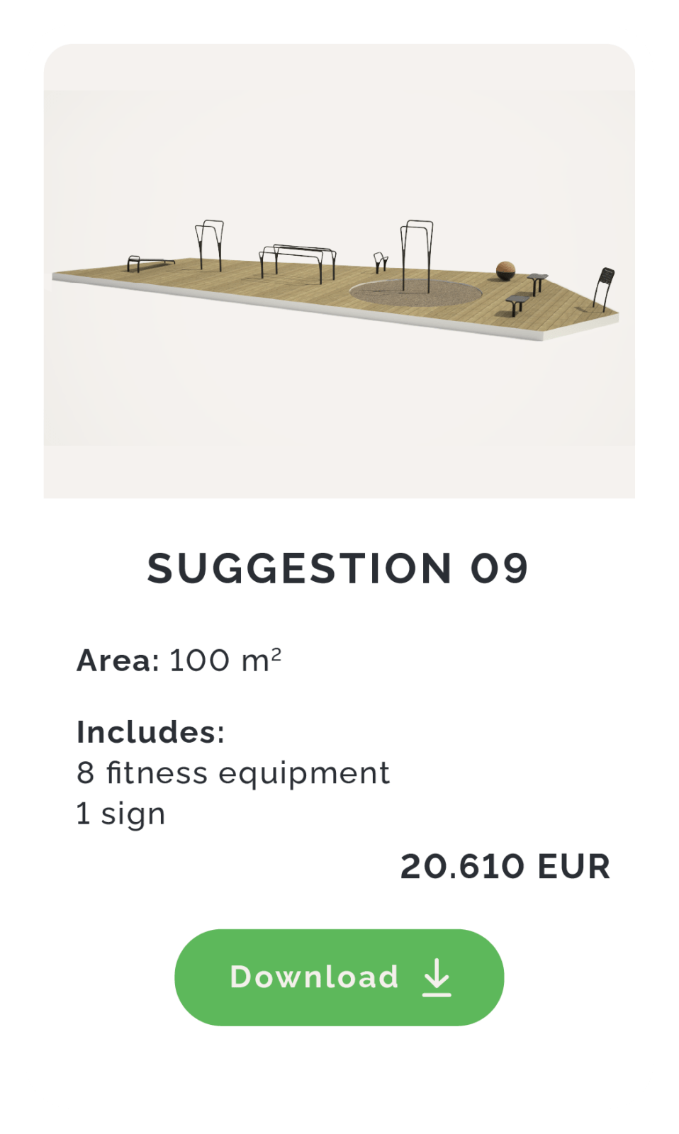 Idea for sport and fitness area with durable equipment