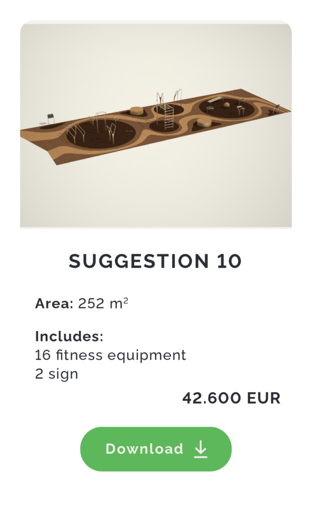 Installation suggestion for workout activity area made for people to stay active