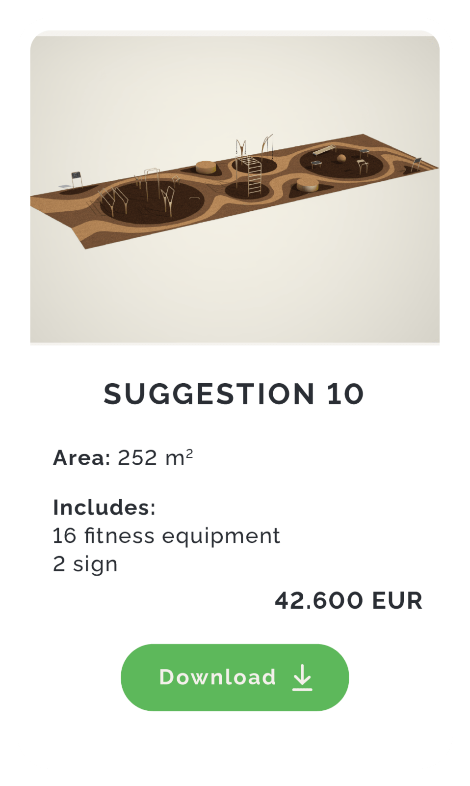 Installation suggestion for workout activity area made for people to stay active