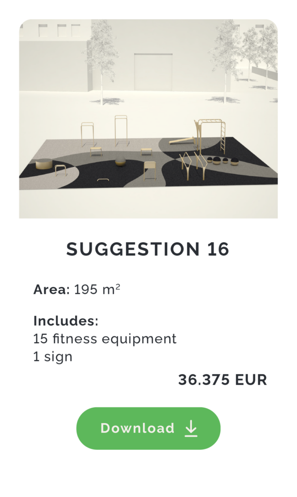 Outdoor fitness area for various exercises a suggestion by NOORD